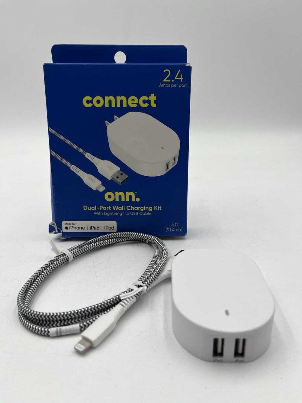 Connect Onn Dual-Port Wall Charging Kit